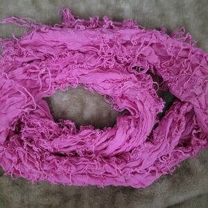 Pink Fringed Women's Scarf